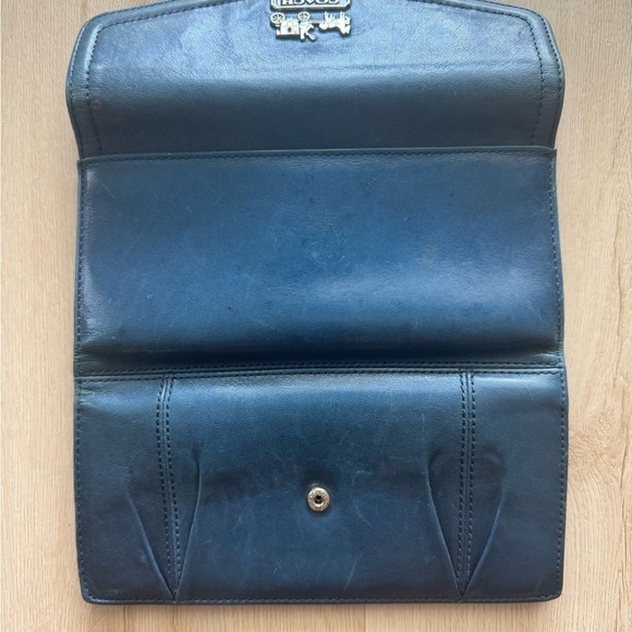 Vintage COACH Blue Leather Tri-fold Wallet - Picture 4 of 9